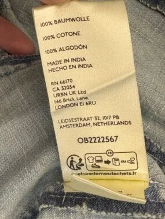 FP We The Free Mia Denim Playsuit Romper 100% cotton NWT Size M - Picture 9 of 10